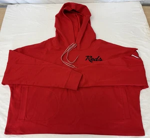 Cincinnati Reds Women's Concepts Sports Medium Red Crop Sweatshirt Hooded - Picture 1 of 4