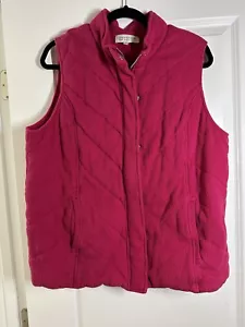 Jones New York Sport Womens Fuchsia Vest Jacket Size 1X Pink Thermal - Picture 1 of 8