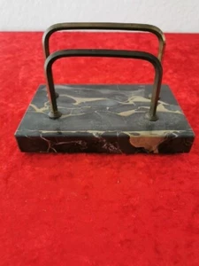 Alte Briefablage Briefständer Schreibtisch Vintage Art Deco Marmor Schwarz - Bild 1 von 6
