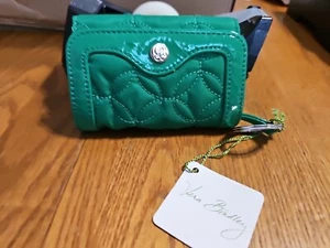 Portafoglio Vera Bradley Plaza e Chiave, Nylon Kelly Verde, 10656-407 Nuovo con etichette - Foto 1 di 3