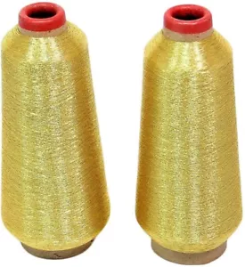 2 Cones of Gold Metallic Embroidery Machine Threads - 10000 Yards - Picture 1 of 1