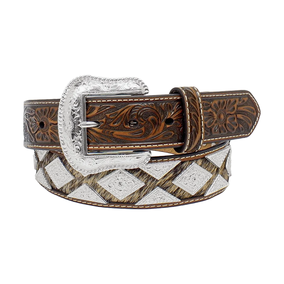 Cinturón marrón concho de cuero de vaca con forma de diamante Nocona para hombre N2509408 Foto 1 de 1