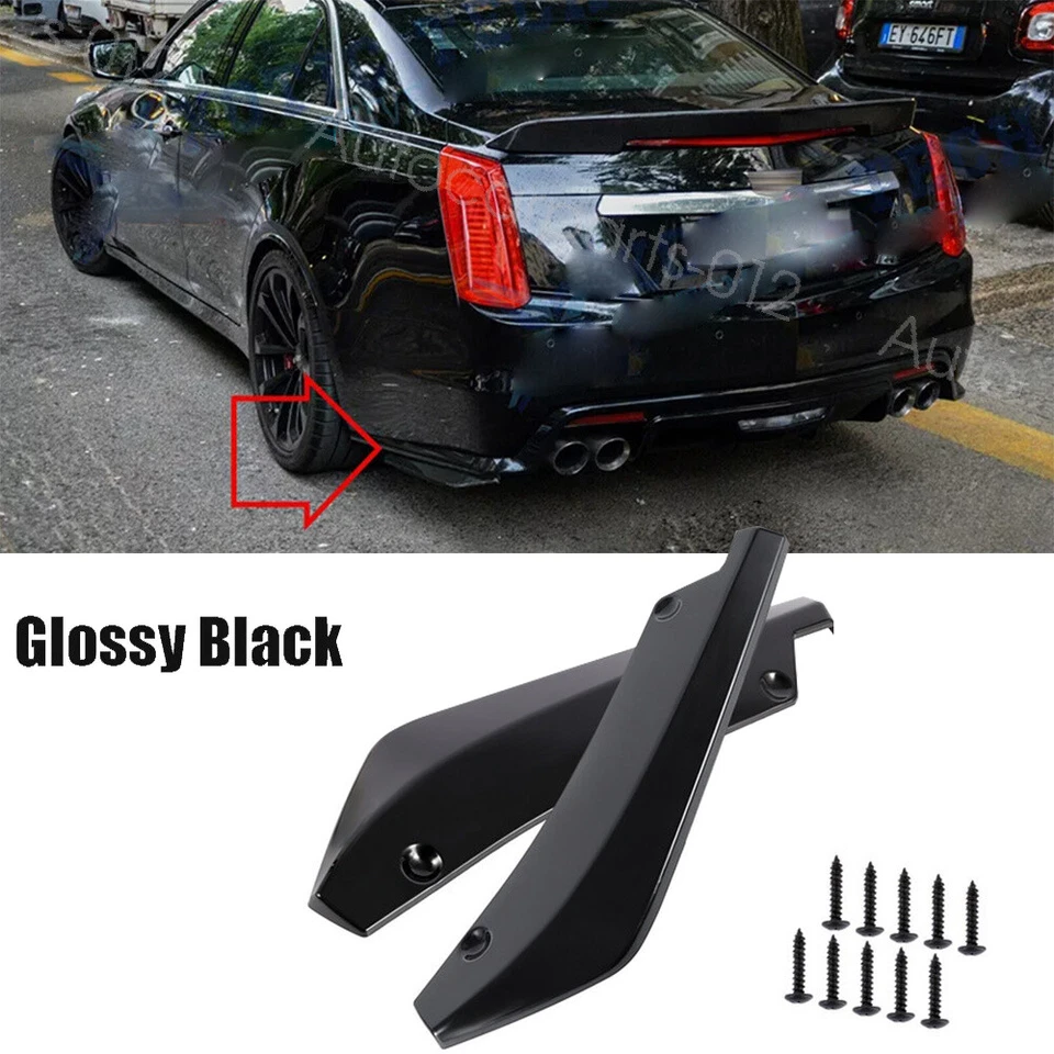 Gloss Black Rear Bumper Canard Splitter Diffuser Lip For Cadillac Escalade CTS - Image 1 of 4