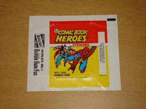 COMIC BOOK HEROES STICKERS TOPPS GUM 1974 WRAPPER - Picture 1 of 1