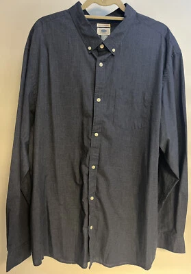 Camisa con botones Old Navy para hombre talla 3XL ajuste regular bolsillo en el pecho manga larga azul Foto 1 de 4