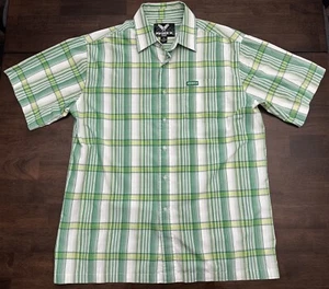 Avirex Herren X Large grün weiß Hemd kariert Kurzarm Button Down - Bild 1 von 7
