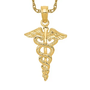 Oro amarillo macizo 10k enfermera caduceo paramédico emt doctor estudiante de medicina... - Imagen 1 de 12