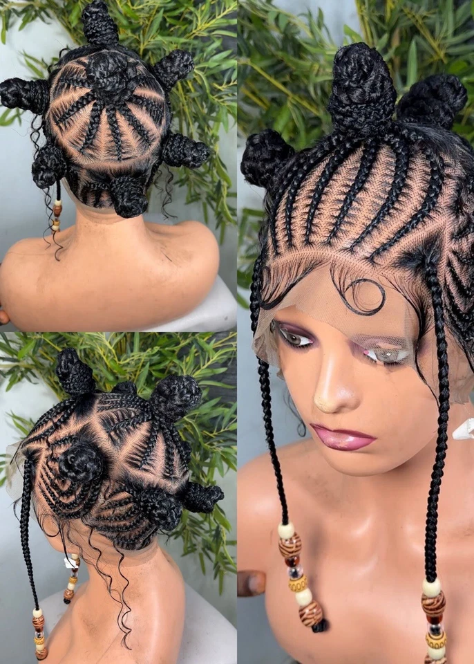 Peluca trenzada: caja trenzas peluca trenzada peluca frontal de encaje. Peluca Box Trenzas.Loc USA  Foto 1 de 4