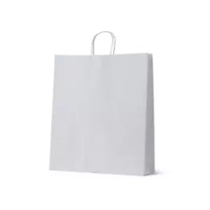 White Kraft Paper Carry Bags Large Pack of 50 - Picture 1 of 1