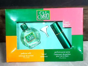 Vintage Bonne Bell SKIN MUSK ~ 1 oz perfume refill + 0.3 oz empty travel spray