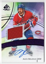 2020-21 SP Game-Used Purple Rookie Autograph Jersey #182 Alex Belzile 04/65