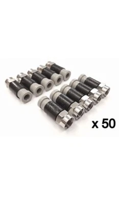 250x Compression F Connectors for wf65 ct63 shotgun Twin Sky Q Sky+hd Cable  - Image 1 of 3