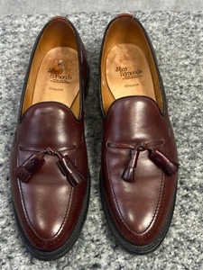 Mocasín Allen Edmonds Para Hombres 9.5 B Cuero Marrón Borla Grayson Carrera Preppy - Imagen 1 de 8