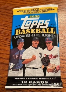 2008 Topps Baseball Updates and Highlights Sealed Hobby Retail Pack - 12 cards - Picture 1 of 2