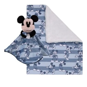 Disney Mickey Mouse Super Soft Sherpa Baby Blanket and Security Blanket Set - Picture 1 of 8