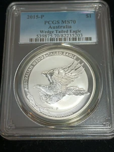 2015 1 oz .999 Silver Australian Wedge Tailed Eagle PCGS MS70 Coin - Picture 1 of 2