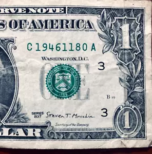 1946 Nov 8 or Jan 18: Birthday Note One Dollar Bill 2017 C 1946-11-8-0 A - Picture 1 of 3
