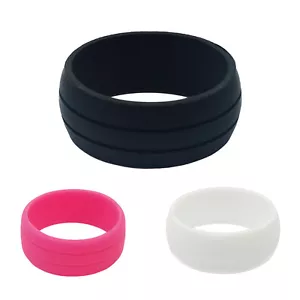 iQ-RING® Sport Ehering in WEISS, SCHWARZ und PINK aus medizinischem Silikon Ring - Bild 1 von 11