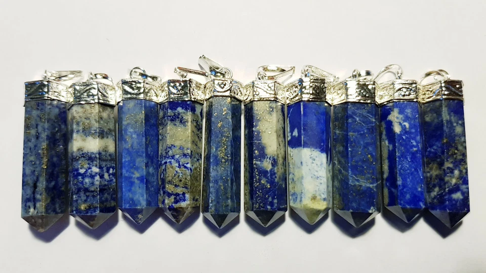 10 Stück Halb Edelstein Anhänger Bergkristall Amethyst Lapislazuli uvm - Bild 1 von 1