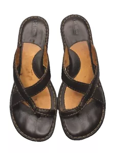Born Damen-Sandalen Größe 8/39 dunkelbraun Zehenschlaufe Leder - Bild 1 von 8