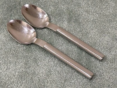 2 Boda Nova Stainless Flatware Oval Steel Handles Oval Soup Place Spoons 7.5" OK - Image 1 of 4