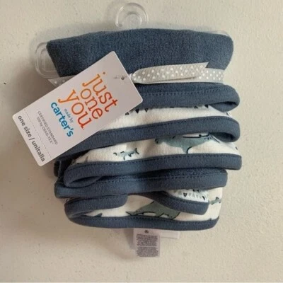 Just One You by Carters Blue Shark Print Washcloths NWT - Image 1 of 4