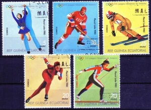 República Guinea Ecuatorial serie completa año 1980 usada Deportes de invierno - Imagen 1 de 1