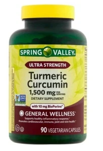 Spring Valley Ultra Strength Turmeric Curcumin Dietary Supplement- 1-500 mg- 90 - Picture 1 of 5