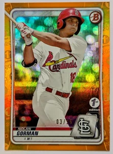 🔥 2020 Bowman 1st Edition ORANGE Foil /25 NOLAN GORMAN #BFE-66 MINT🔥 - Picture 1 of 11