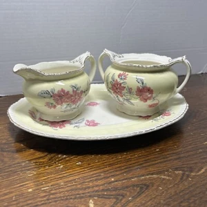 Vintage Cremig und Zucker Behälter für Hölzer Elfenbein Ware England 7-50 Teeservice - Bild 1 von 24