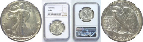 1928-S Walking Liberty Half Dollar NGC AU-55 Cover
