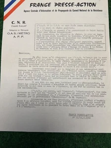 journal France presse action  o a s / métro   sur l Algérie  1963   N° 117 - Imagen 1 de 2