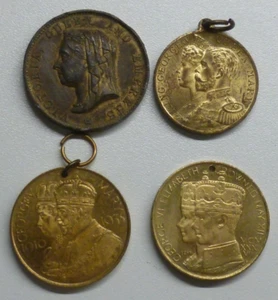 Loughborough, Leics: Coronation & Jubilee 4 Different Medallions 1897-1937 - Picture 1 of 11