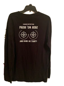 Lustiges Biker Shirt Herren XL Press Em Here & Hang On Tight Langarm T-Shirt - Bild 1 von 7