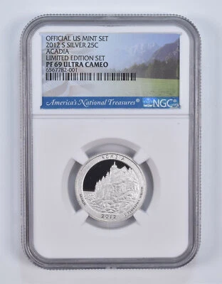 2012-S Silver PF69 ANT Acadia Quarter Limited Edition NGC - Image 1 of 4