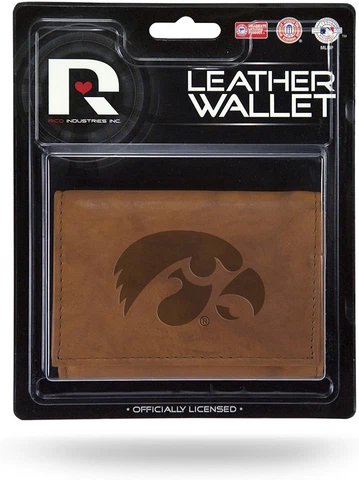 Iowa Hawkeyes NCAA Embossed Leather Trifold Wallet Deal Shop Local Ship Midwest Cover