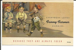 EVERYBODY LOVES FANNY FARMER CANDIES BECAUSE THEY ARE ALWAYS FRESH POSTCARD - Picture 1 of 2