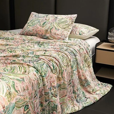 Juego de cama edredón de nailon de enfriamiento de 3 piezas KING neón tropical floral playa brillante Foto 1 de 4