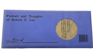 Porträts und Gedanken von Robert E Lee Bürgerkrieg auf antikem Pergamentpapier - Bild 1 von 2