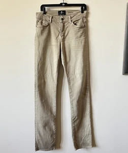 7 Of All Mankind Slimmy Beige Jeans Luxe Performance Size 29 Cotton Blend - Picture 1 of 8