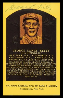 George Kelly Signed HOF Plaque Postcard New York Giants - Image 1 of 2