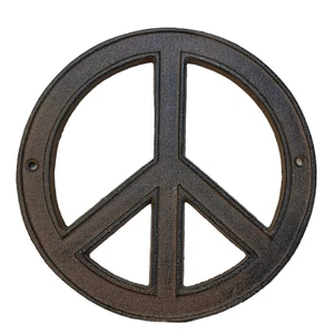 Vintage Peace Sign Solid Metal - Picture 1 of 3