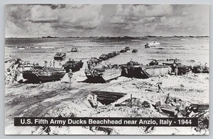 Wisconsin Ducks Postcard WWII US Fifth Army Ducks Beachhead Anzio Italy 1944 - Picture 1 of 2
