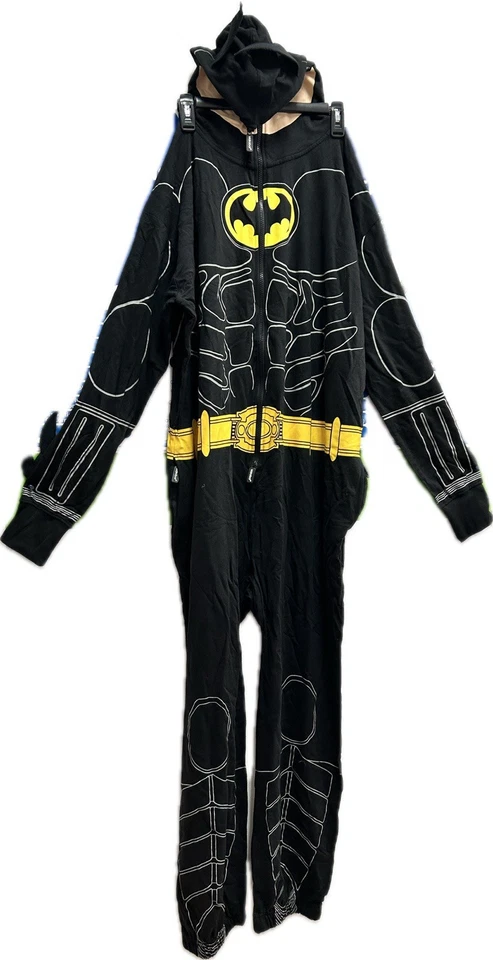 Disfraz de Halloween Batman Negro Vellón Mediano Adulto Una Pieza Cremallera Frontal L (38-38) Foto 1 de 2