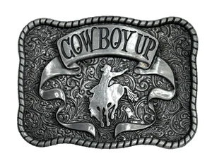 Cowboy Up Belt Buckle Metal Western Cowboy Americana - Picture 1 of 7