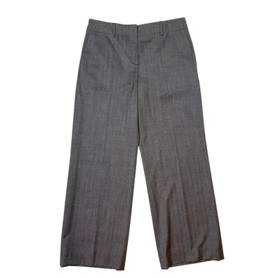 Gunex Womens Gray Pin Stripe Wool Trousers Slacks Work SZ 8 Italy Straight Leg - Image 1 of 4