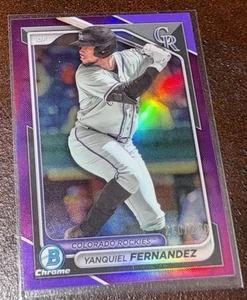 2024 Bowman Chrome Prospects Purple Refractor /250 Yanquiel Fernandez #BCP-90 - Picture 1 of 4