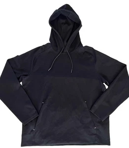 Mens Old Navy Active Dynamic Fleece Pullover Hoodie Size L Black 4-Way Stretch - Picture 1 of 7