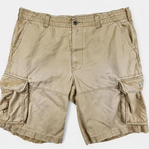 Polo Jeans Co Ralph Lauren Cargo Shorts Mens 38 Khaki Tan Cotton Utility Pockets - Picture 1 of 13