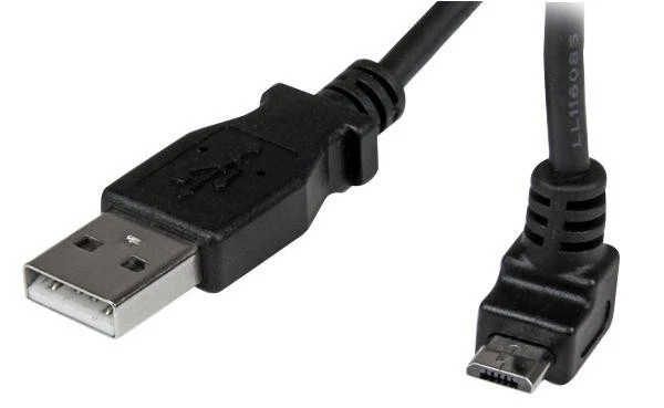 STARTECH - USB 2.0 A to Up Angled Micro B Lead, 1m Black - Image 1 of 1